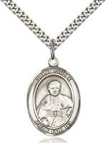 St. Pius X Medal<br/>7305 Oval, Sterling Silver