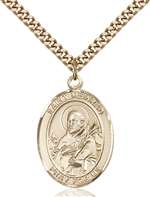 St. Meinrad of Einsideln Medal<br/>7307 Oval, Gold Filled