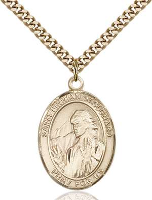 St. Finnian of Clonard Medal<br/>7308 Oval, Gold Filled