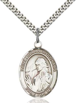 St. Finnian of Clonard Medal<br/>7308 Oval, Sterling Silver