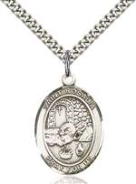 St. Rosalia Medal<br/>7309 Oval, Sterling Silver