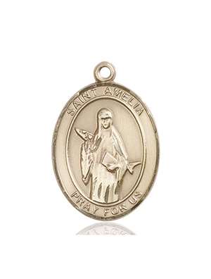 St. Amelia Medal<br/>7313 Oval, 14kt Gold