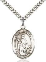 St. Amelia Medal<br/>7313 Oval, Sterling Silver