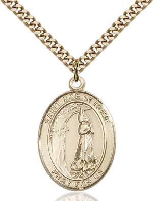 St. Zoe of Rome Medal<br/>7314 Oval, Gold Filled