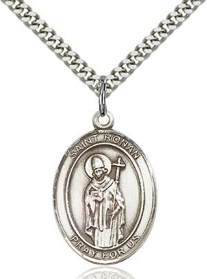 St. Ronan Medal<br/>7315 Oval, Sterling Silver