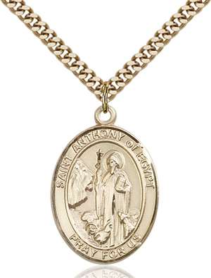 St. Anthony of Egypt Medal<br/>7317 Oval, Gold Filled