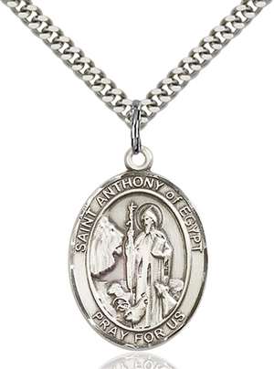 St. Anthony of Egypt Medal<br/>7317 Oval, Sterling Silver