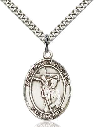 St. Paul of the Cross Medal<br/>7318 Oval, Sterling Silver