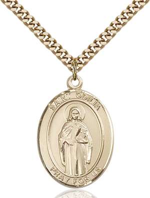 St. Odilia Medal<br/>7319 Oval, Gold Filled