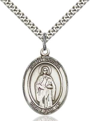 St. Odilia Medal<br/>7319 Oval, Sterling Silver