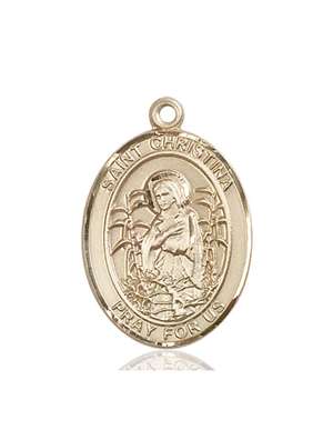 St. Christina the Astonishing Medal<br/>7320 Oval, 14kt Gold