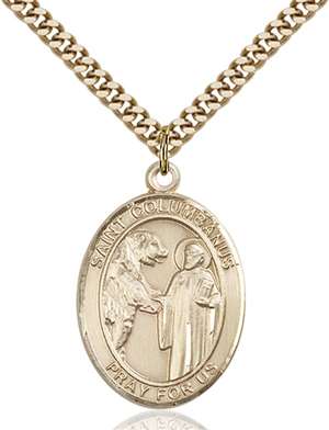 St. Columbanus Medal<br/>7321 Oval, Gold Filled