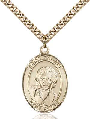 St. Gianna Medal<br/>7322 Oval, Gold Filled