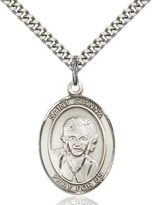 St. Gianna Medal<br/>7322 Oval, Sterling Silver