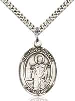 St. Wolfgang Medal<br/>7323 Oval, Sterling Silver