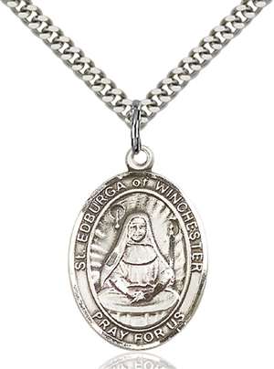 St. Edburga of Winchester Medal<br/>7324 Oval, Sterling Silver
