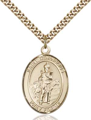 St. Cornelius Medal<br/>7325 Oval, Gold Filled