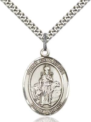 St. Cornelius Medal<br/>7325 Oval, Sterling Silver