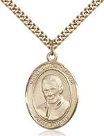 St. Luigi Orione Medal<br/>7326 Oval, Gold Filled