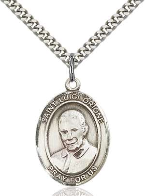 St. Luigi Orione Medal<br/>7326 Oval, Sterling Silver