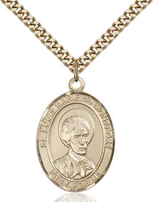 St. Louis Marie de Montfort Medal<br/>7330 Oval, Gold Filled