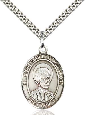 St. Louis Marie de Montfort Medal<br/>7330 Oval, Sterling Silver