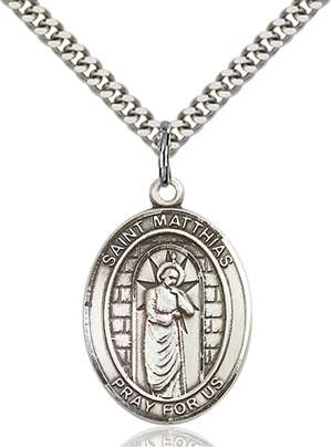 St. Matthias the Apostle Medal<br/>7331 Oval, Sterling Silver