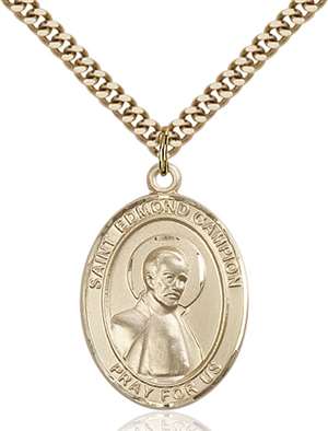 St. Edmund Campion Medal<br/>7333 Oval, Gold Filled