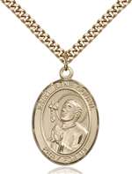 St. Rene Goupil Medal<br/>7334 Oval, Gold Filled