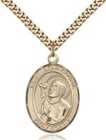 St. Rene Goupil Medal<br/>7334 Oval, Gold Filled