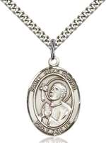 St. Rene Goupil Medal<br/>7334 Oval, Sterling Silver