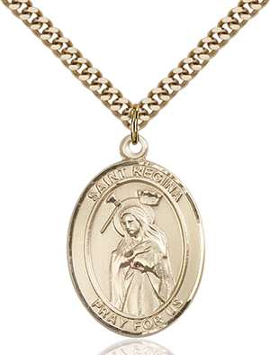 St. Regina Medal<br/>7335 Oval, Gold Filled