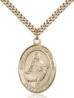St. Catherine of Sweden Medal<br/>7336 Oval, Gold Filled