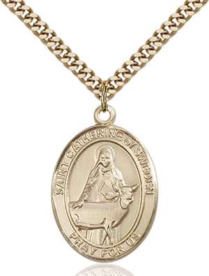 St. Catherine of Sweden Medal<br/>7336 Oval, Gold Filled