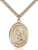 St. Rafka Medal<br/>7338 Oval, Gold Filled