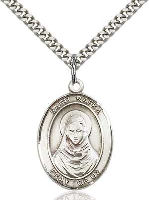 St. Rafka Medal<br/>7338 Oval, Sterling Silver
