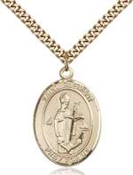 St. Clement Medal<br/>7340 Oval, Gold Filled