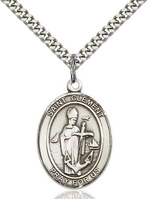 St. Clement Medal<br/>7340 Oval, Sterling Silver