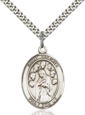 St. Felicity Medal<br/>7341 Oval, Sterling Silver