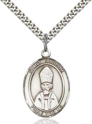 St. Anselm of Canterbury Medal<br/>7342 Oval, Sterling Silver