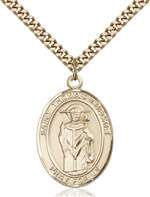 St. Thomas A Becket Medal<br/>7344 Oval, Gold Filled
