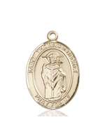 St. Thomas A Becket Medal<br/>7344 Oval, 14kt Gold