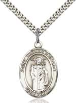 St. Thomas A Becket Medal<br/>7344 Oval, Sterling Silver