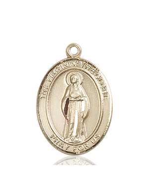 Virgin of the Globe Medal<br/>7345 Oval, 14kt Gold