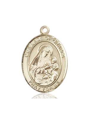 Our Lady of Grapes Medal<br/>7347 Oval, 14kt Gold
