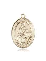 St. Giles Medal<br/>7349 Oval, 14kt Gold