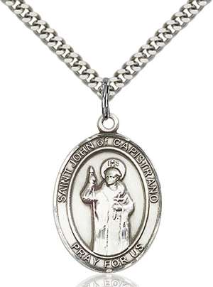 St. John of Capistrano Medal<br/>7350 Oval, Sterling Silver