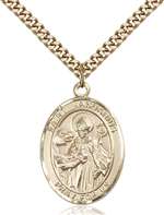 St. Januarius Medal<br/>7351 Oval, Gold Filled