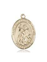 St. Adrian of Nicomedia Medal<br/>7353 Oval, 14kt Gold