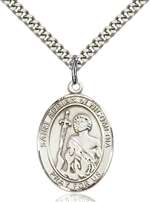 St. Adrian of Nicomedia Medal<br/>7353 Oval, Sterling Silver